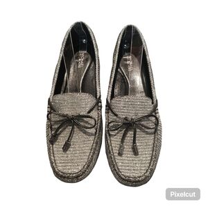 MICHAEL Michael Kors Women's Silver Metallic Woven Driving Loafers